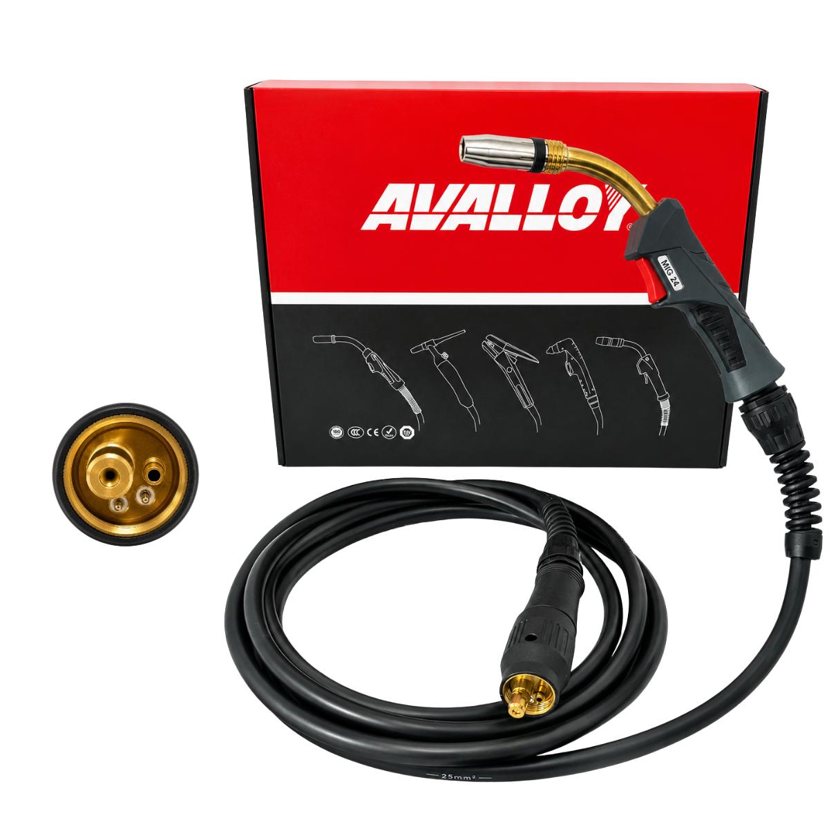 PISTOLA MIG TIPO BINZEL 250 AMPS CON CONECTOR EURO AVALLOY