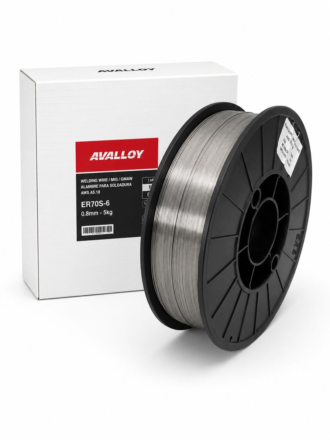 MICROALAMBRE PARA SOLDADURA ACERO AL CARBON CON FUNDENTE 5KG 0.9mm AVALLOY