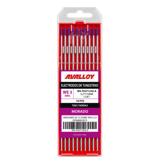 ELECTRODO DE TUGSTENO 3 TIERRAS MORADO WE3/EWG 1/8 x175mm 10z