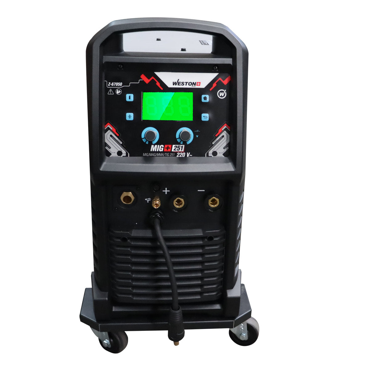 INVERSOR MIG/MAG/MMA/TIG 251 AMP 220V 1 FASE P/15KG PLUS