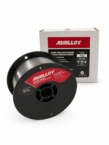 MICROALAMBRE PARA SOLDADURA ACERO AL CARBON CON FUNDENTE 1KG AVALLOY